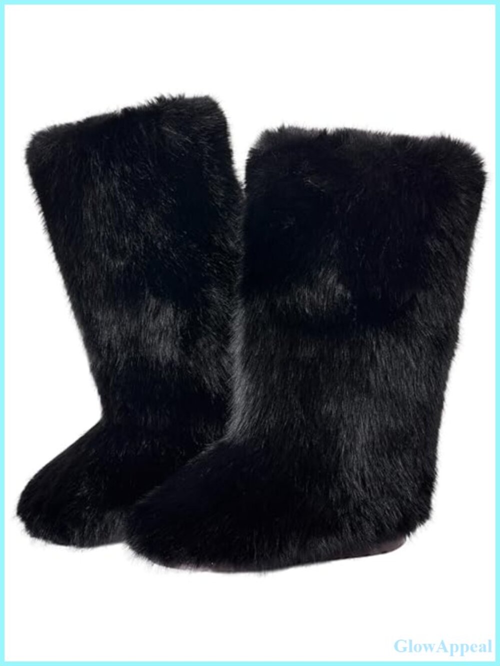 Faux Fur Knee-High Snow Boots Womens Fuzzy Fluffy Winter Boots